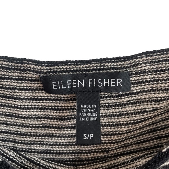 Eileen Fisher 100% Organic Linen Striped 3/4 Sleeve Top, Size S - Picture 4 of 6